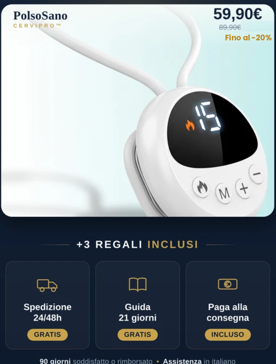 CerviPro™ — Massaggiatore Rilassante Collo e Spalle con Calore